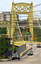 A Yellow Bridge in Pittsburgh PA